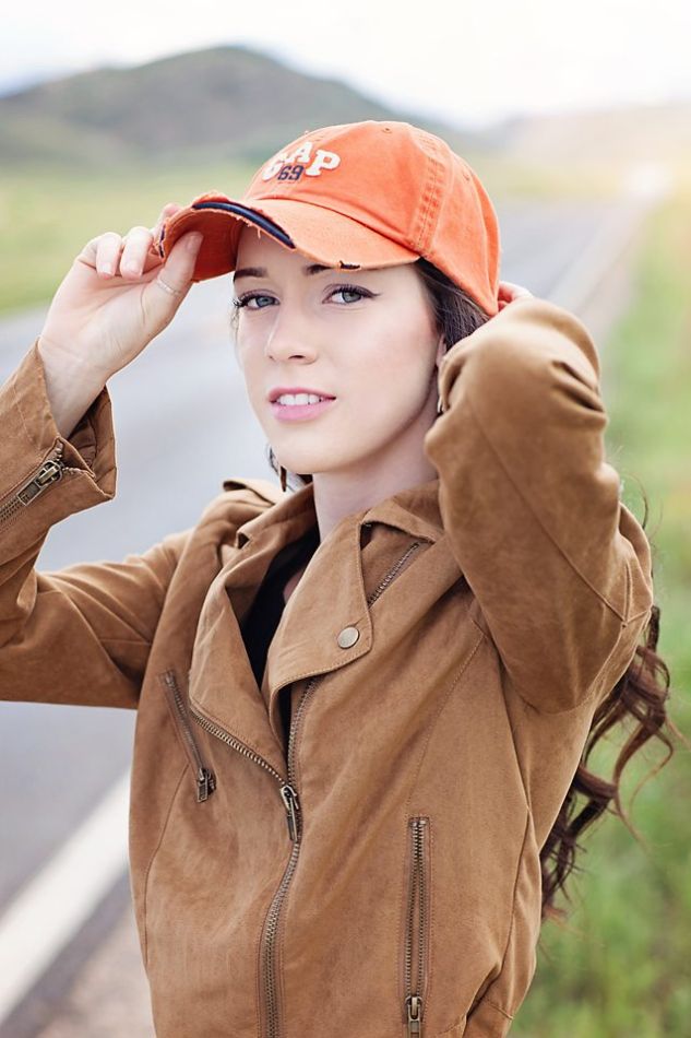 Baseball-capped senior